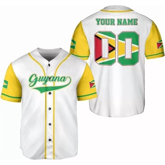 Personalized Guyana Baseball Jersey Shirt, GuyaneseFlag Jersey, Guyana Guyanese - Hot Sale