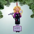 thumbnail image 1 of Personalized Hair Stylist with Purple Shirt - Blonde Christmas Ornament - Hairdresser - Barber - Salon - Day of Beauty - Haircut, 1 of 1