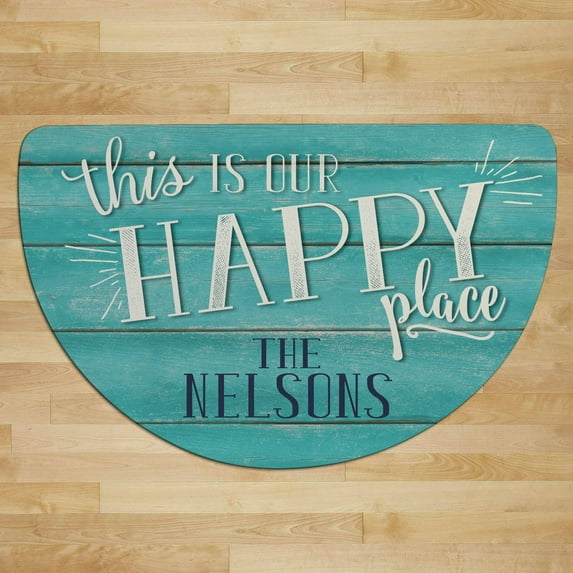 Personalized Half Round Doormat - This Is Our Happy Place