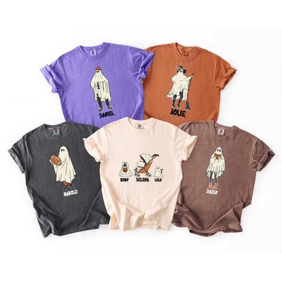 Personalized Halloween Ghost Family Tee Personalized Halloween Family Name Shirt Custom Sp