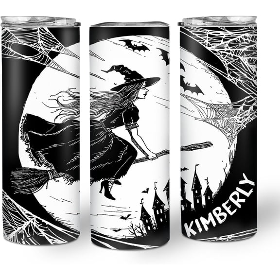 Personalized Halloween Skinny Tumbler Gifts - Customized Witches Tumbler on Halloween Birthday Christmas - Design Halloween Hags Gifts - Custom Name 20oz Insulated Stainless Steel Tumbler