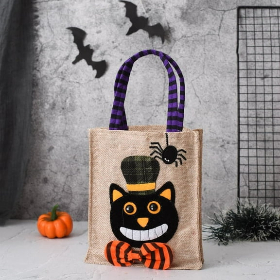 Personalized Halloween Treat Tote for Trick or Treating - Custom Name Goodie Candy Bags - Gifts for Women and Kids