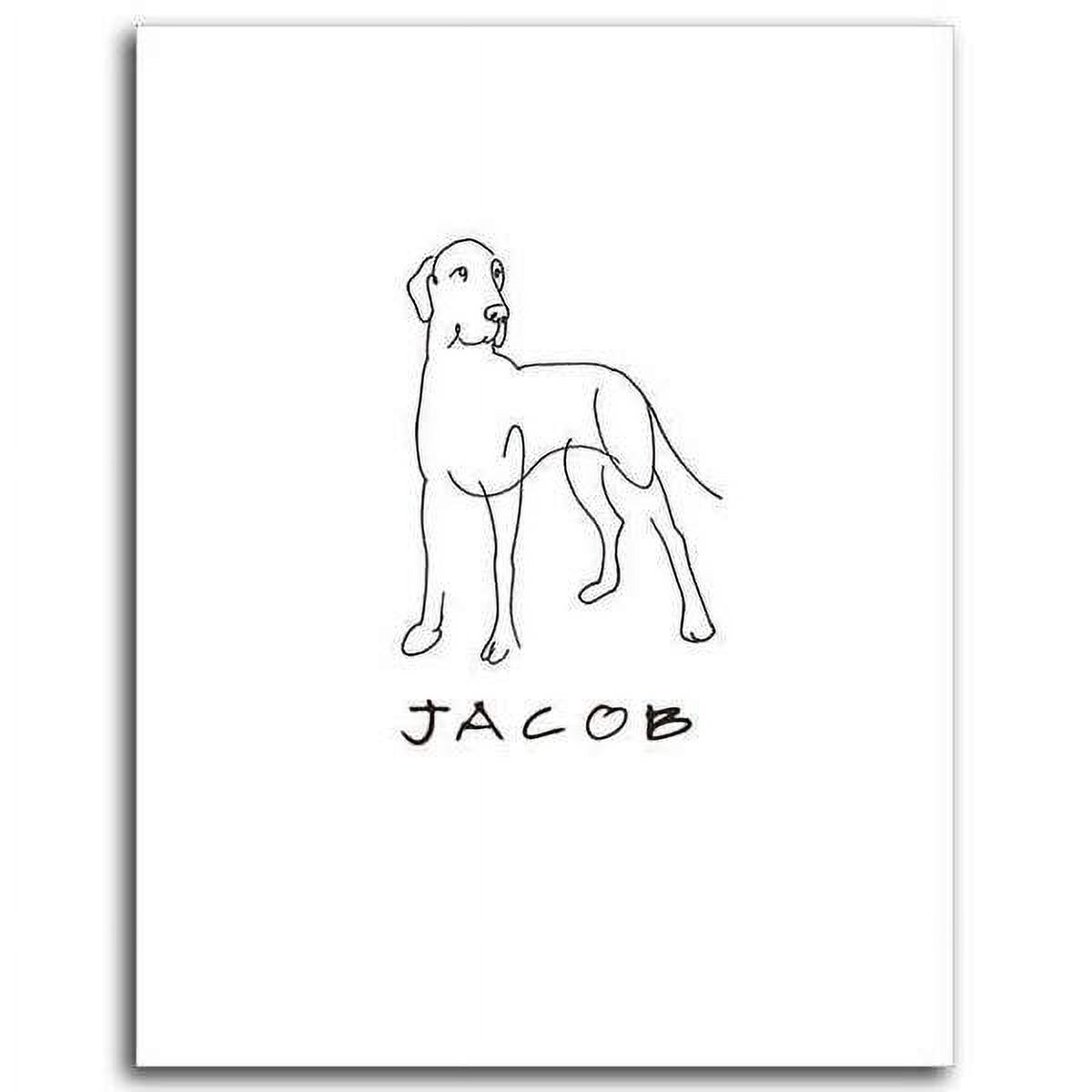 Personalized Hand-Crafted Great Dane Line Drawn Style Block Mount