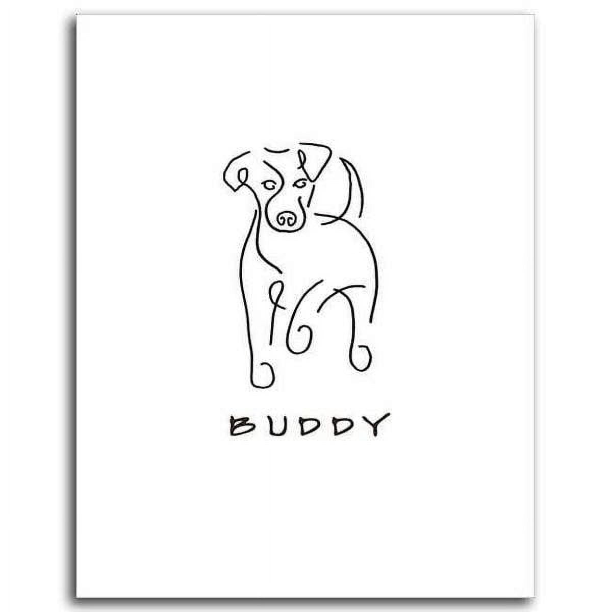 Personalized Hand-Crafted Jack Russell Terrier Line Drawn Style Block Mount