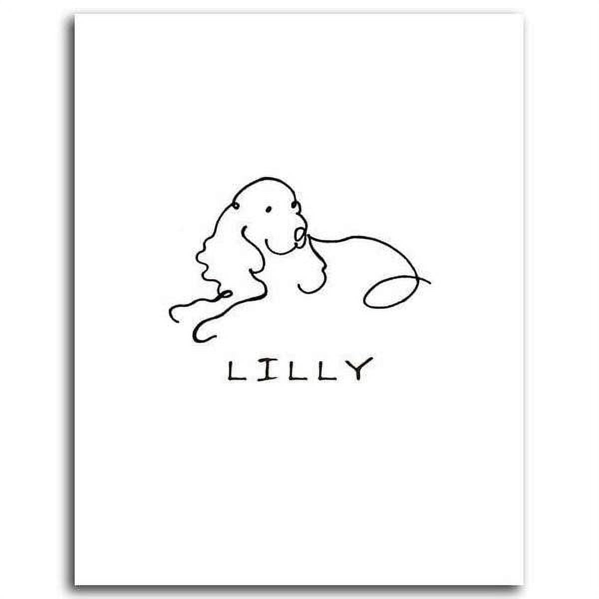 Personalized Hand-Crafted King Charles Spaniel Line Drawn Style Block Mount