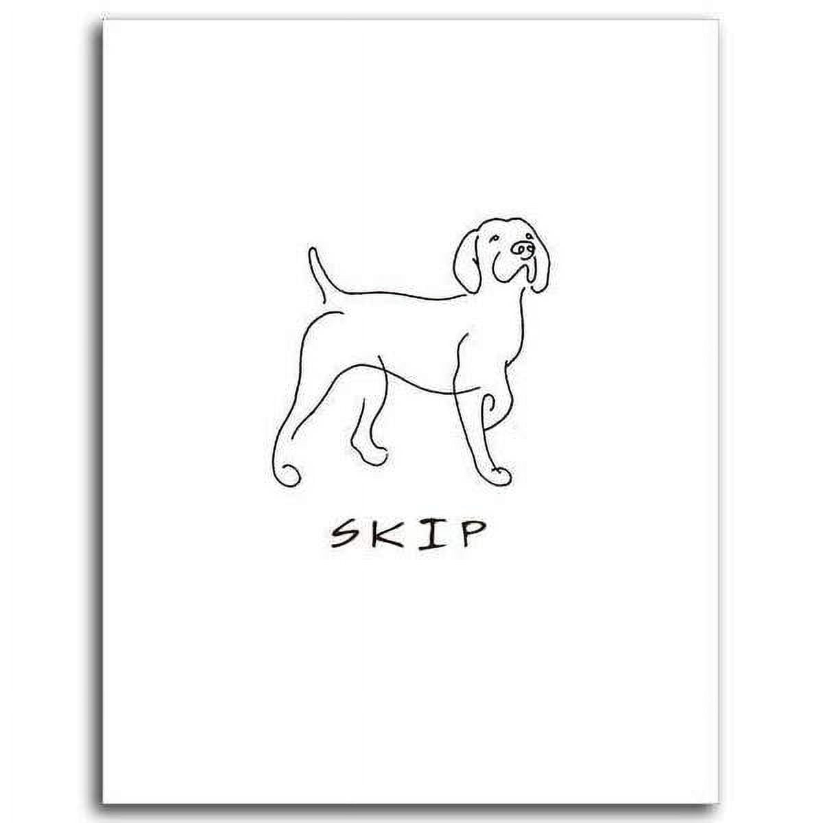 Personalized Hand-Crafted Pointer Line Drawn Style Block Mount