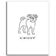 thumbnail image 1 of Personalized Hand-Crafted Pug Line Drawn Style Block Mount, 1 of 1