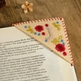 thumbnail image 1 of Personalized Hand Embroidered Corner Bookmark,Felt Triangle Page Stitched Handmade Bookmark,Unique Cute Flower Letter Embroidery Bookmarks Accessories for Book Lovers, 1 of 9
