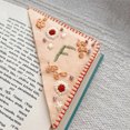 thumbnail image 1 of Personalized Hand Embroidered Corner Bookmark - Shipping from USA - 26 Letters and 4 Seasons - Felt  Page Stitched Corner Handmade Bookmark, 1 of 1