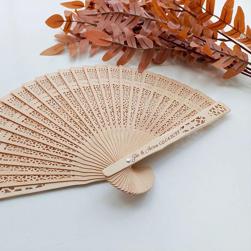 Personalized Hand Fans for Weddings with Name Personalized Hand Fans