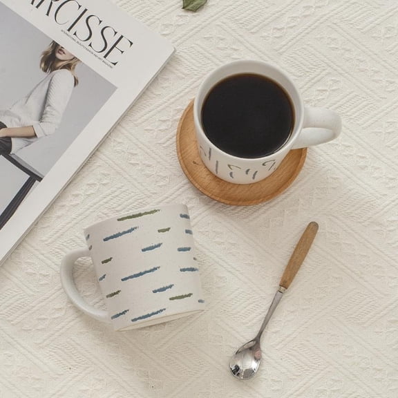 Personalized Hand-Painted 3-Color Ceramic Mug Set - Elegant 380ml Coffee, Tea, and Milk Cups