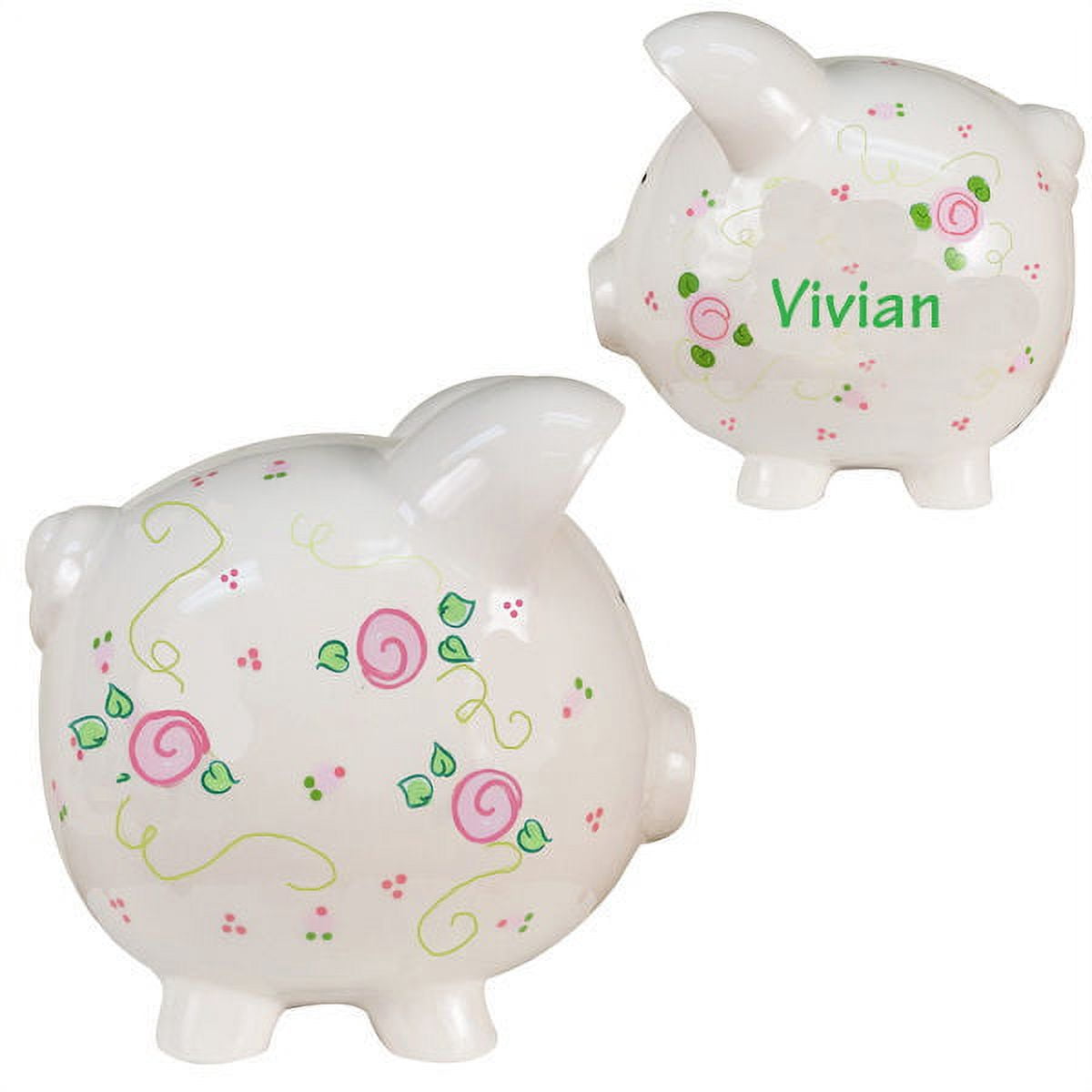 Personalized Hand Painted Rosie Posie Piggy Bank