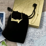 HEIGHTS JEWELERS Personalized Handcrafted Double 3D Name Pendant Necklace in Sterling Silver or over 14Kt Gold Plated Sterling Silver