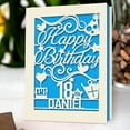 thumbnail image 1 of Personalized Handmade Birthday Card, Happy Birthday Papercut Greeting Card, Customized Any Name Any Age, Gift for Kids, Women, Men, 1 of 6