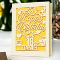 thumbnail image 1 of Personalized Handmade Birthday Card, Happy Birthday Papercut Greeting Card, Customized Any Name Any Age, Gift for Kids, Women, Men, 1 of 6