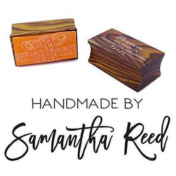 Personalized Handmade By Stamp Custom Wood Mounted Rubber Stamp Engagement Gift