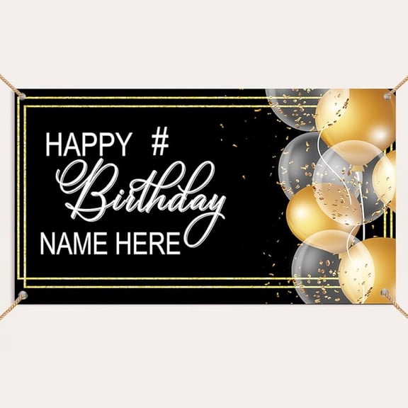 Personalized Happy Birthday Banner, Customized With Photo And Name, Indoor And Outdoor Use 5*3FT