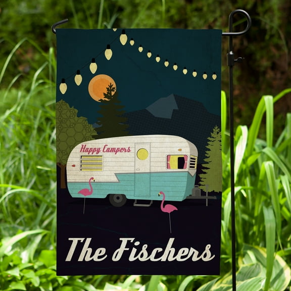 Personalized Happy Campers Garden Flag