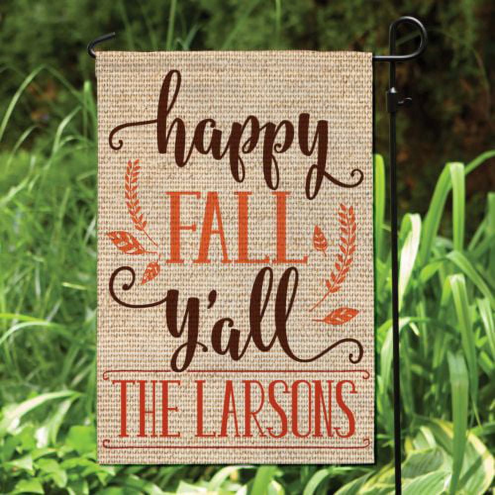 Personalized Happy Fall Y'All Garden Flag