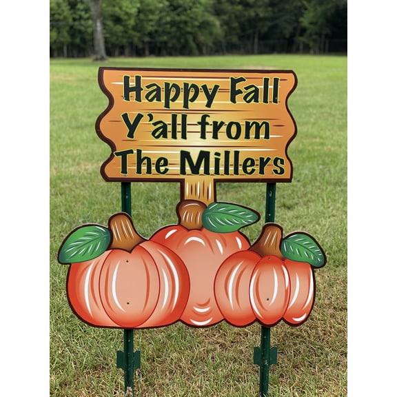 Personalized Happy Fall Y'all Pumpkin Halloween