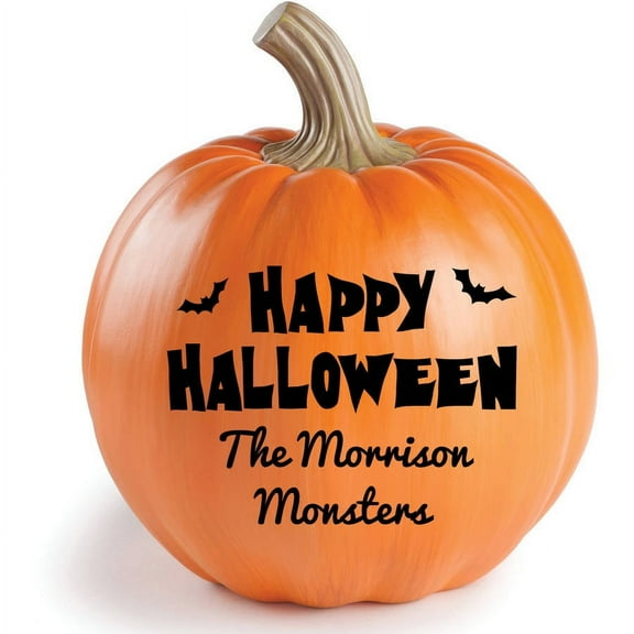 Personalized Happy Halloween Or Treak Or Treat Resin Tabletop Pumpkin