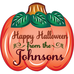 Personalized Happy Halloween Pumpkin Available in Three Sizes