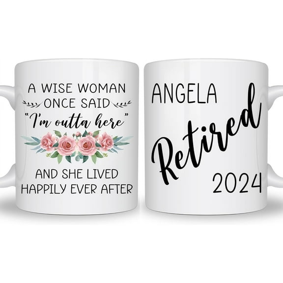 Personalized Happy Retirement Gifts For Women 2024, Retired Gifts For Women Mom Grandma Friend Coworker, Retirement Gifts Idea For Woman Mother's Day, Funny Custom Retirement Mug 11oz (Pink)