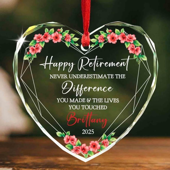 Personalized Happy Retirement Ornament, Retirement Gifts for Men & Women, Custom First Christmas Retired 2025 Ornaments - Officially Retired Ornament for Coworker, Boss, Employee, Teacher, Nurse