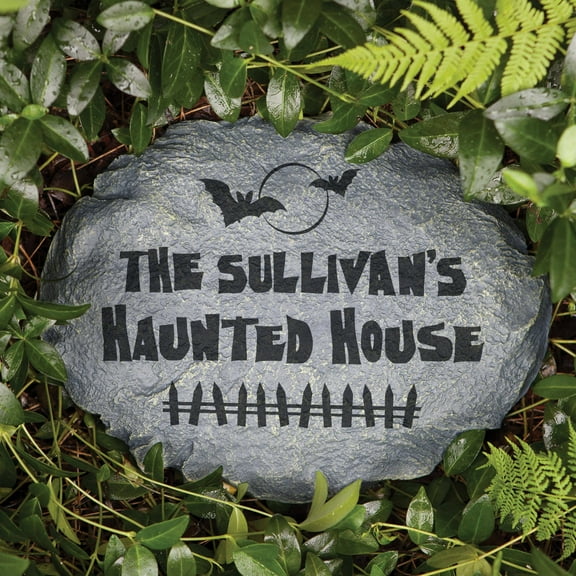 Personalized Haunted House Halloween Garden Stone
