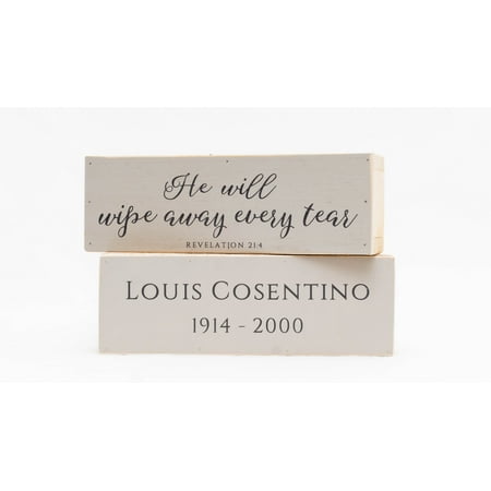 Personalized He Will Wipe Away Every Tear Bereavement Shelf Sitter