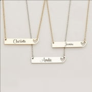 Personalized Heart Bar Name Necklace Christmas Gift for Her