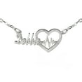 thumbnail image 1 of ♥ Personalized Heart Beat Name Necklace in Sterling Silver, 1 of 3