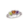 thumbnail image 1 of Personalized Heart Design Birthstone Family Ring in Sterling Silver by Jewlster, 1 of 3