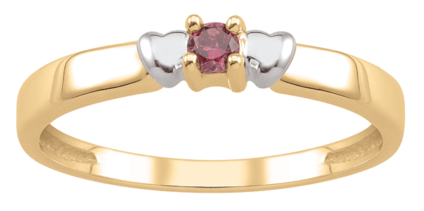 Personalized Heart Design Birthstone Ring in 14k Gold By Jewlster