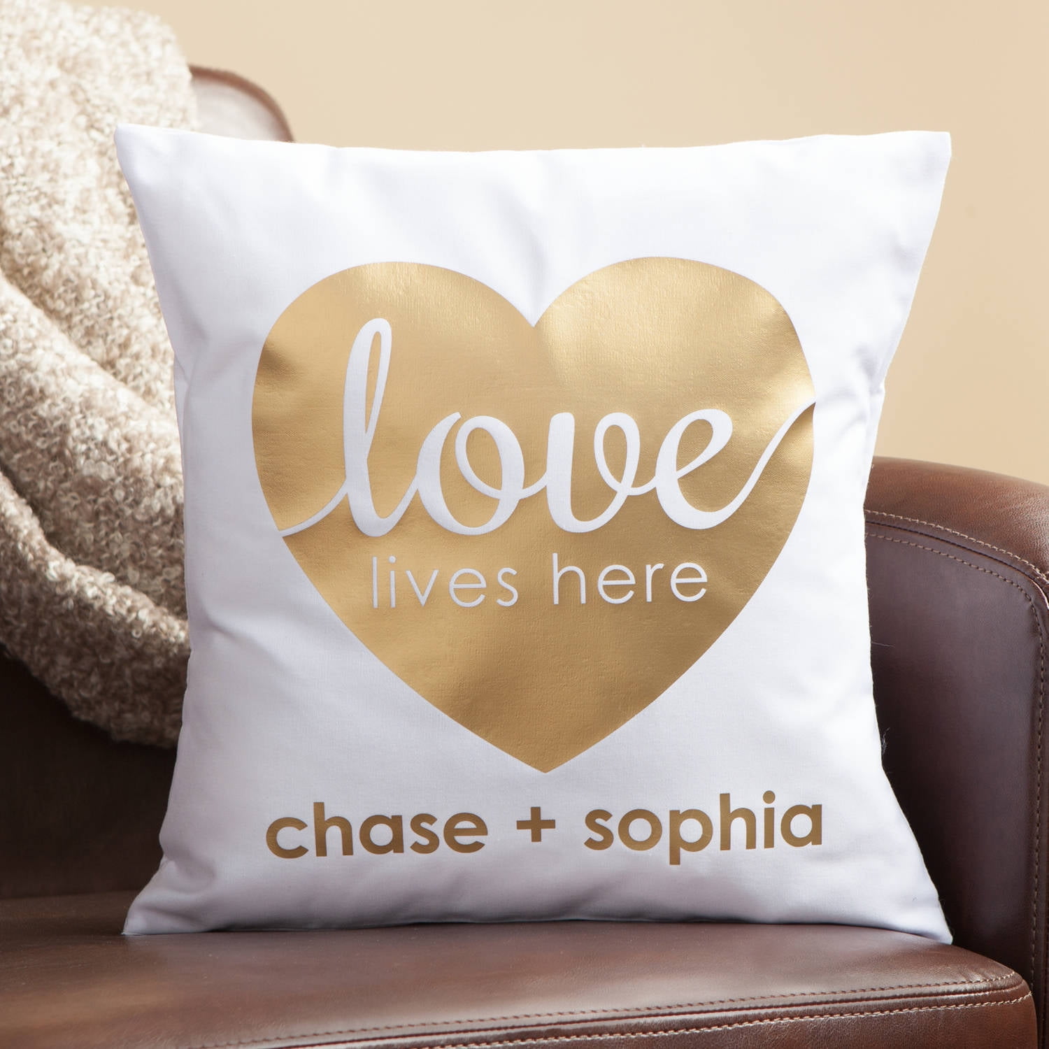 Personalized Heart Pillow - Love Lives Here