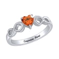 thumbnail image 1 of AFFY Personalized Heart Shape Simulated Citrine Infinity Heart Promise Ring In 14k White Gold Over Sterling Silver Ring Size-5.5, 1 of 1