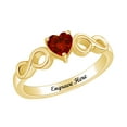 thumbnail image 1 of AFFY Personalized Heart Shape Simulated Garnet Infinity Heart Promise Ring In 14k Yellow Gold Over Sterling Silver Ring Size-5, 1 of 1