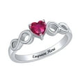 thumbnail image 1 of AFFY Personalized Heart Shape Simulated Ruby Infinity Heart Promise Ring in 14k White Gold over Sterling Silver-7, 1 of 1