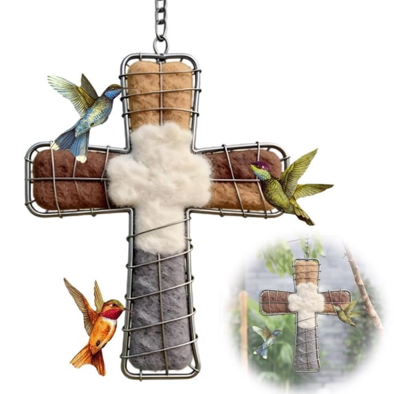 Personalized Heart Shaped Bird Nesting Material Holder Outdoor, Weather Resistant Handmade Fiber with Easy Refill Hook, Warm Soft Interior for Garden Yard Patio Decoration Bird Watching Gift