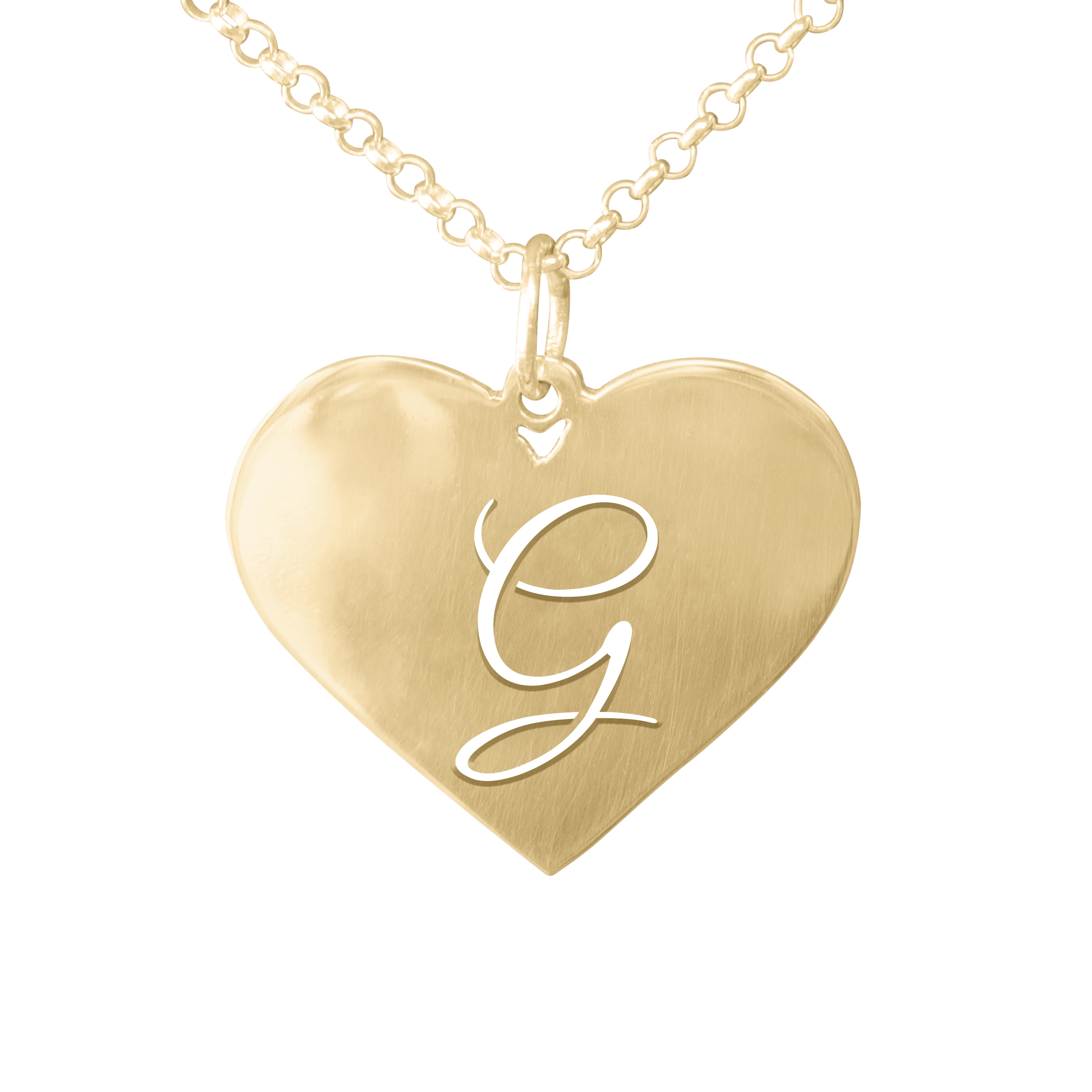 Personalized Heart Shaped Cut Out Initial Pendant
