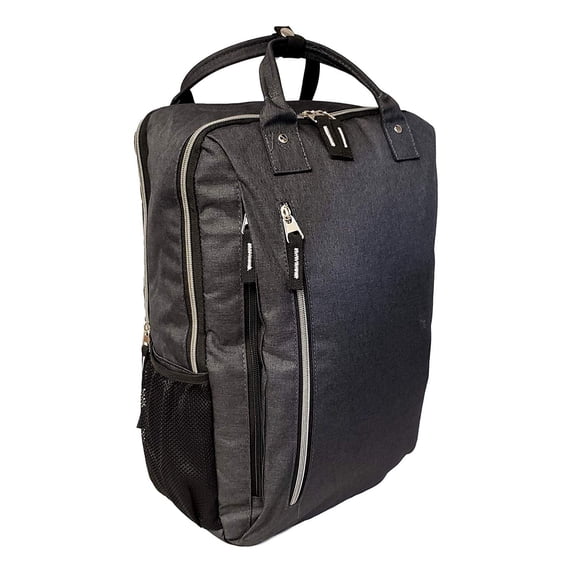 Personalized Heather Black Grey Deluxe Laptop Backpack Heather Charcoal - No Embroidery