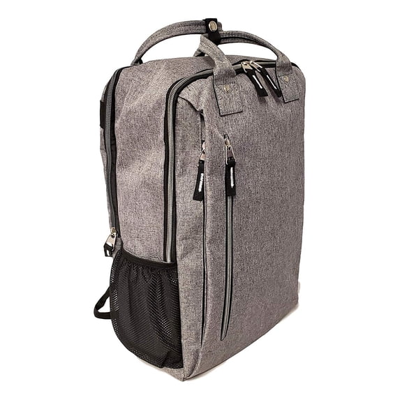 Personalized Heather Black Grey Deluxe Laptop Backpack Heather Gray - No Embroidery