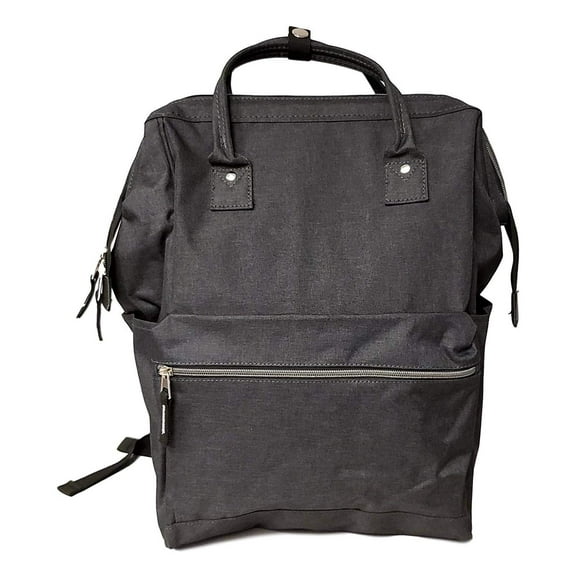 Personalized Heather Black Grey Wide Mouth Backpack Heather Charcoal - No Embroidery