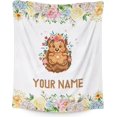 thumbnail image 1 of Personalized Hedgehog Blanket Gifts with Name - 50"x60" Cute Throw Blanket for Adults, Kids - White Soft Plush Blankets for Bed, Couch, Sofa, 1 of 5
