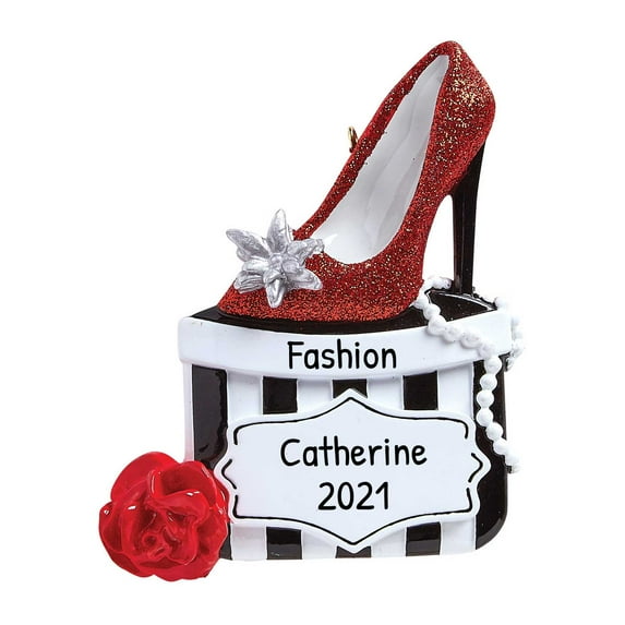 Personalized High Heel Ornaments Christmas - Shoe Ornaments for Christmas Tree, Fashion Ornament, Shoe Lover, Christmas Ornaments for Women, Shopping Ornament - Shoebox - Free Customization