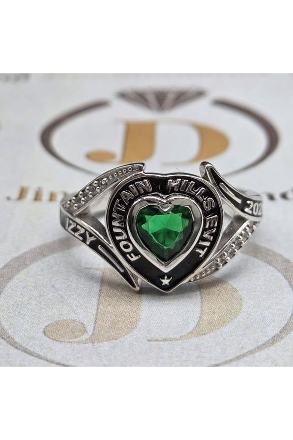 Personalized High School Class Ring, Graduation Ring for Students, College or University Jewelery, Senior Gift - Split Shank Band Class Ring