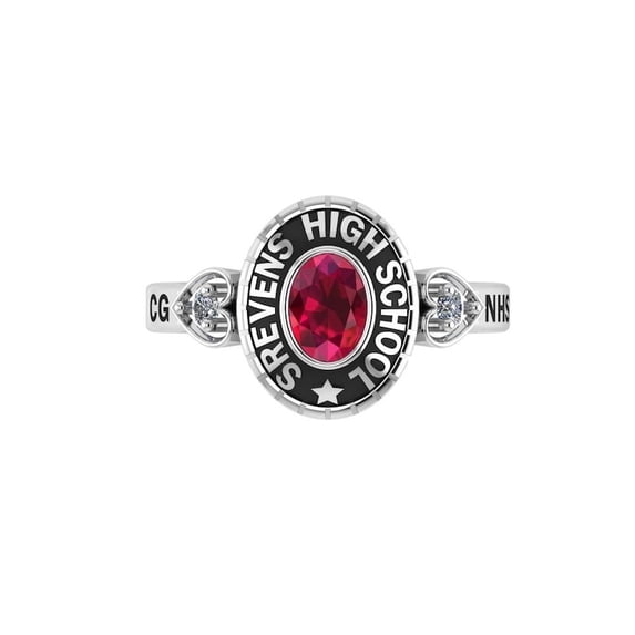 Personalized High School Name Inside Engraving Custom SUNY Canton Ring Pink Marquise Stone 925 Sterling Silver