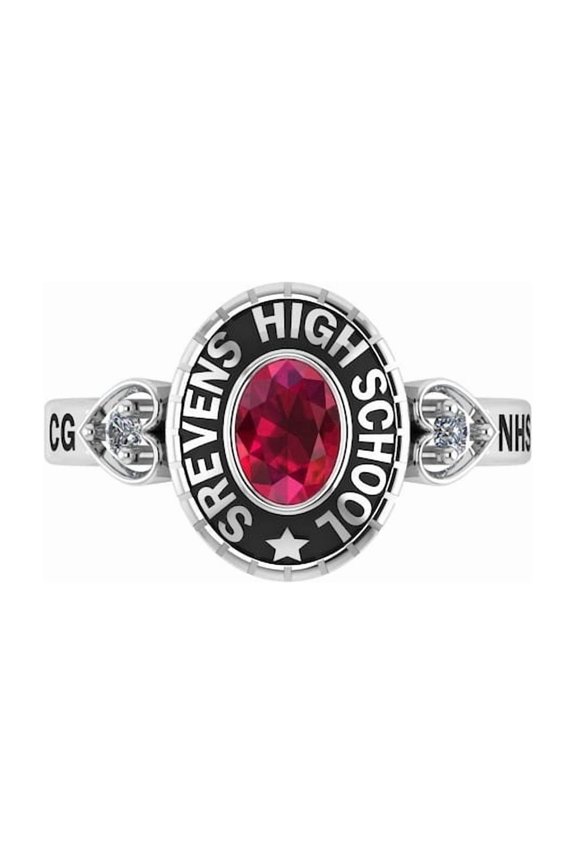 Personalized High School Name Inside Engraving Custom SUNY Canton Ring Pink Marquise Stone 925 Sterling Silver