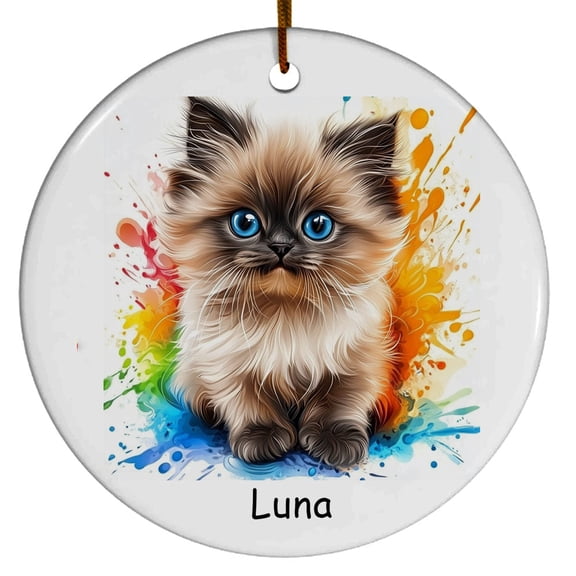 Personalized Himalayan Cat Christmas Ornament, Customized Ornament with Cat Name, Christmas Ornament, Gift for Mother's day, Father's day, Christmas, Birthday, Gift for Cat Lover