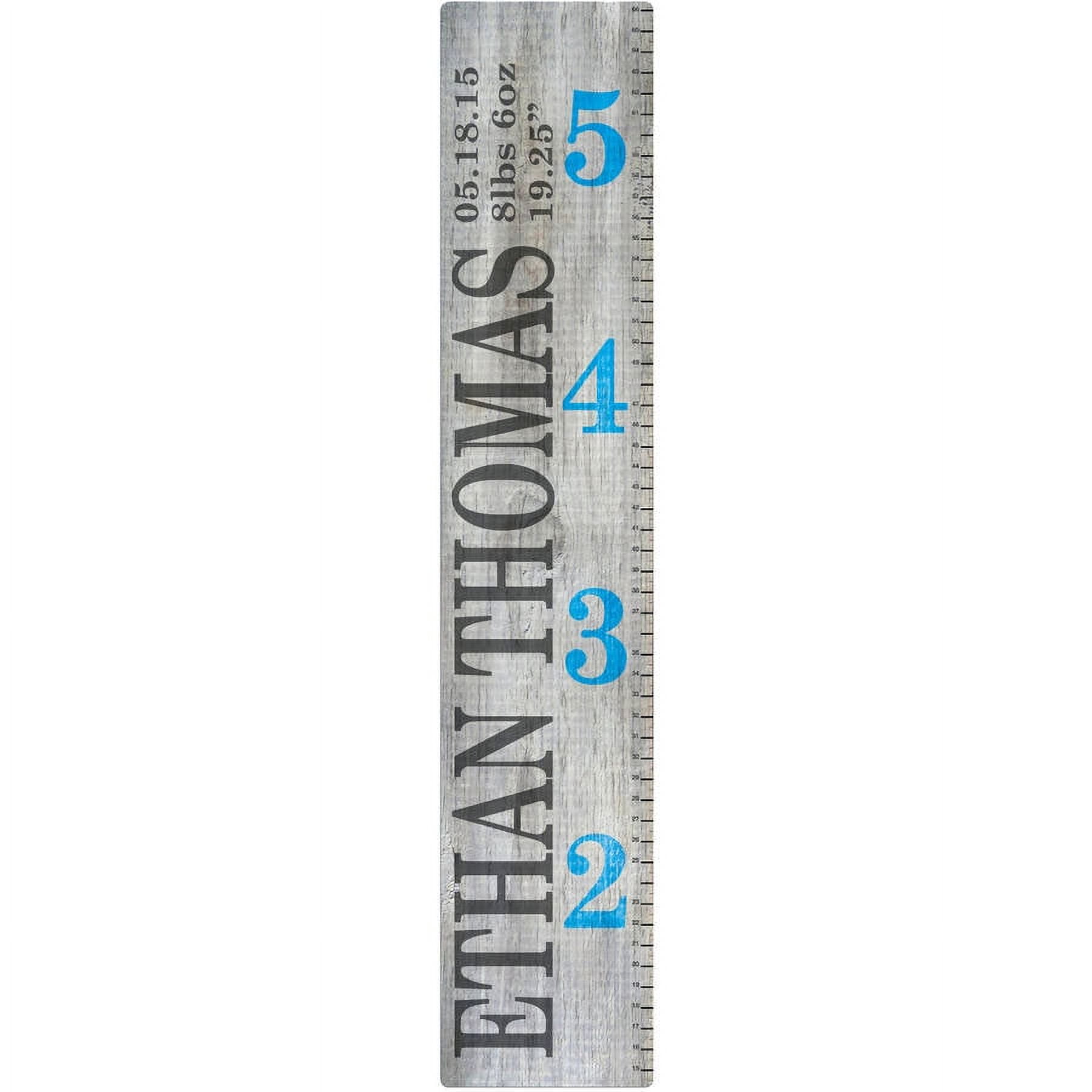 Personalized His Name Sticky Removable Growth Chart Canvas